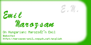 emil marozsan business card
